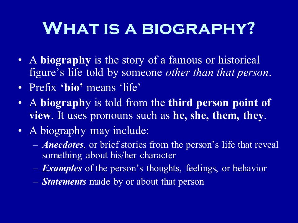 What is a biography.