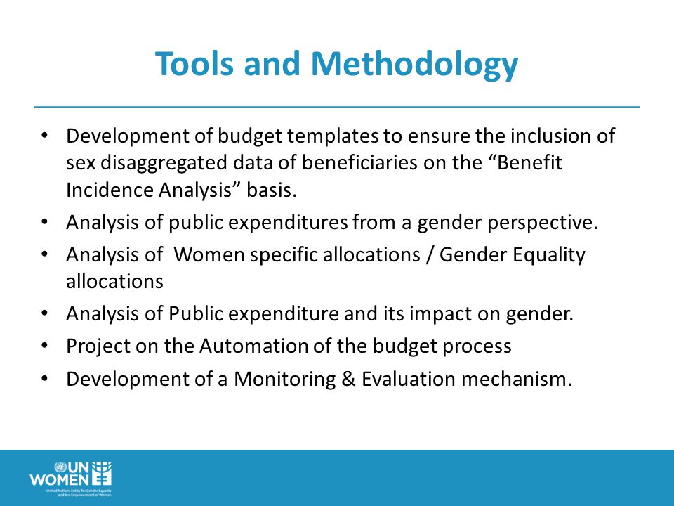 Development of budget templates to ensure the inclusion of sex disaggregated data of beneficiaries on the Benefit Incidence Analysis basis.