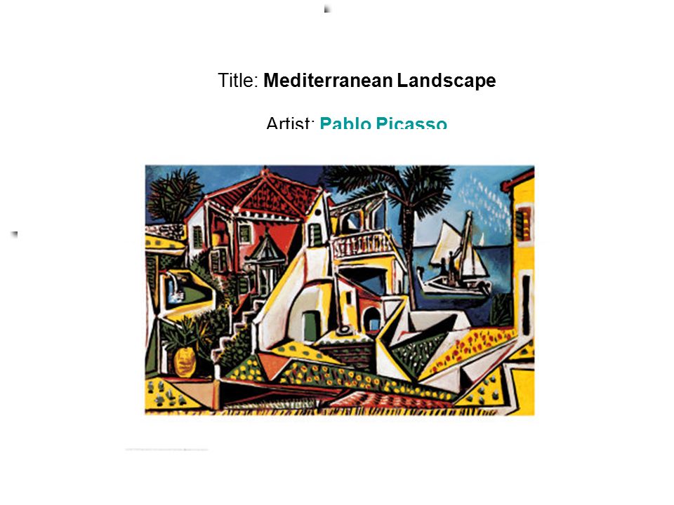 Title: Mediterranean Landscape Artist: Pablo PicassoPablo Picasso