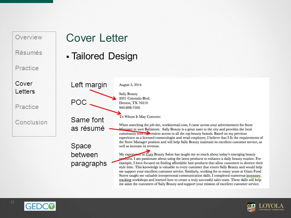 practice cover letter