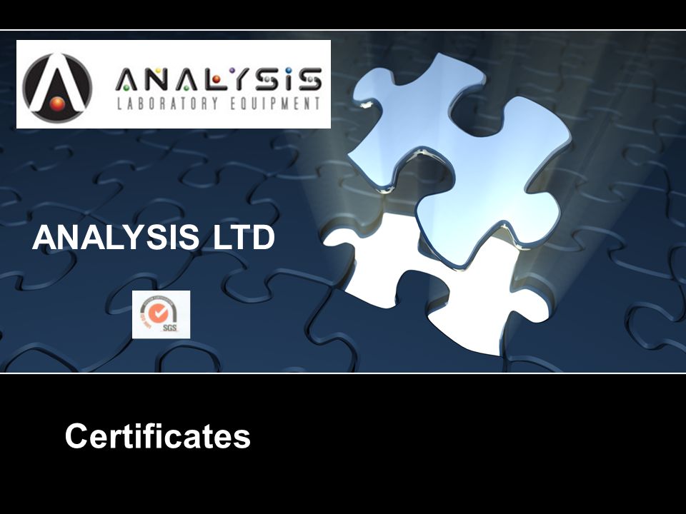 ANALYSIS LTD Certificates