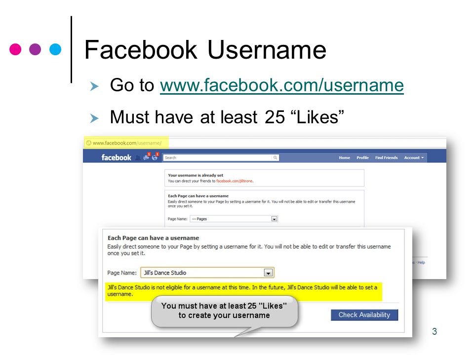 3 Facebook Username  Go to    Must have at least 25 Likes