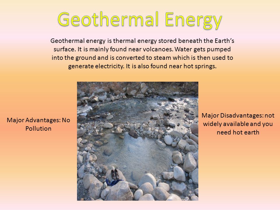 Geothermal energy is thermal energy stored beneath the Earth’s surface.