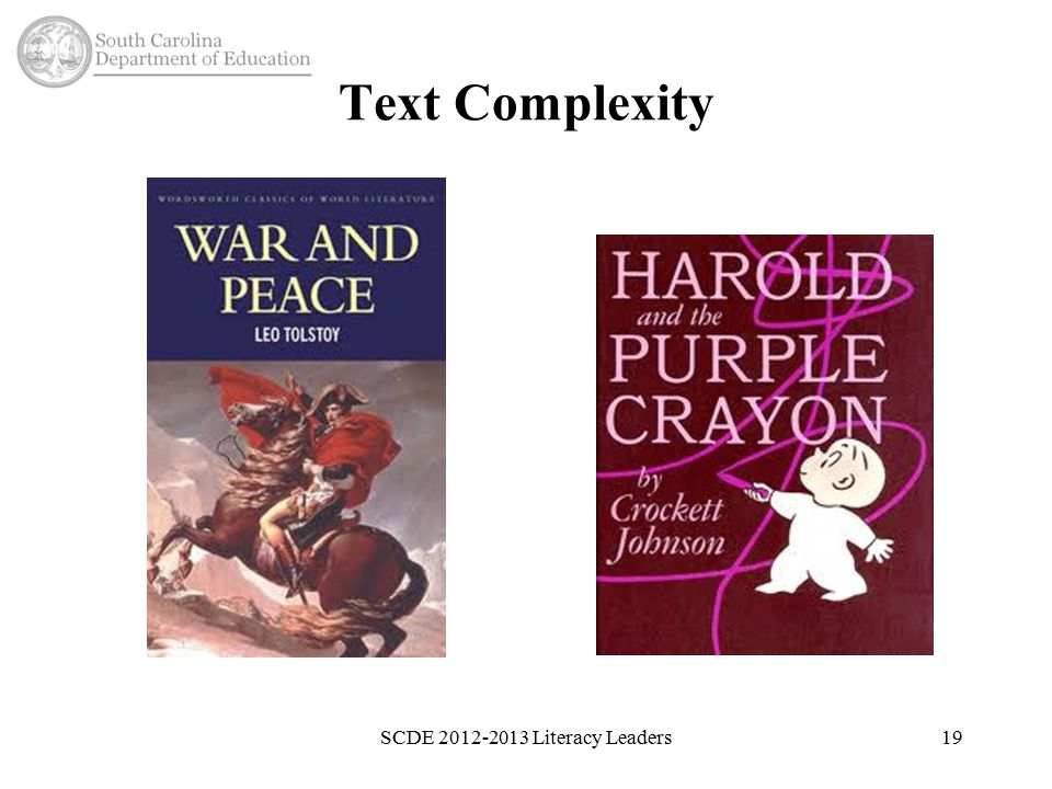 Text Complexity SCDE Literacy Leaders19