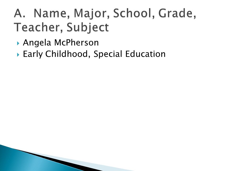  Angela McPherson  Early Childhood, Special Education