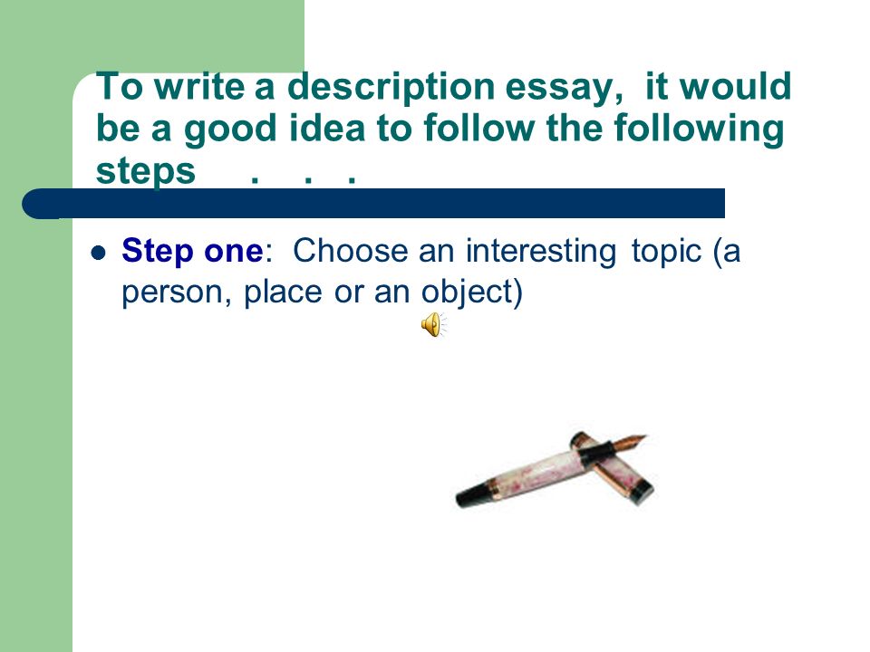 essay describing a place