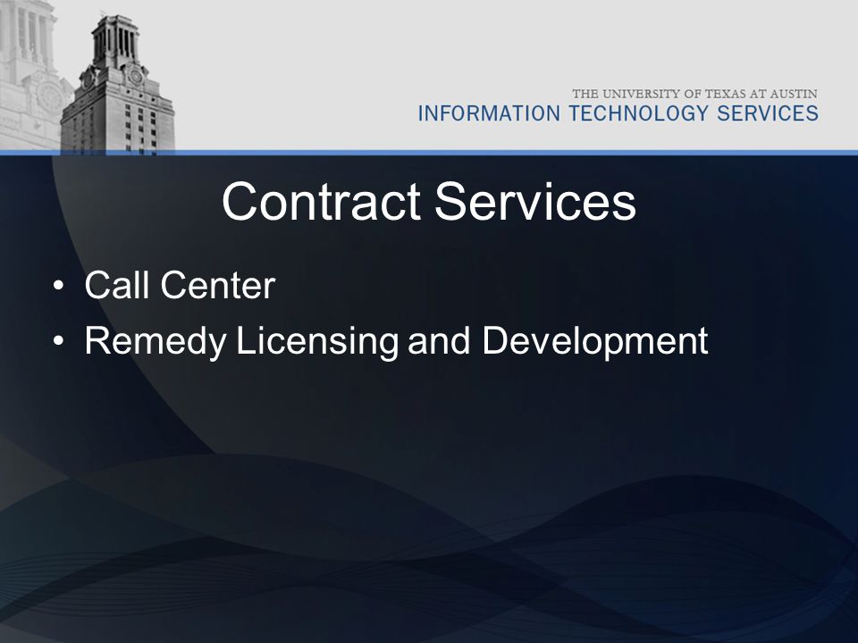 Contract Services Call Center Remedy Licensing and Development