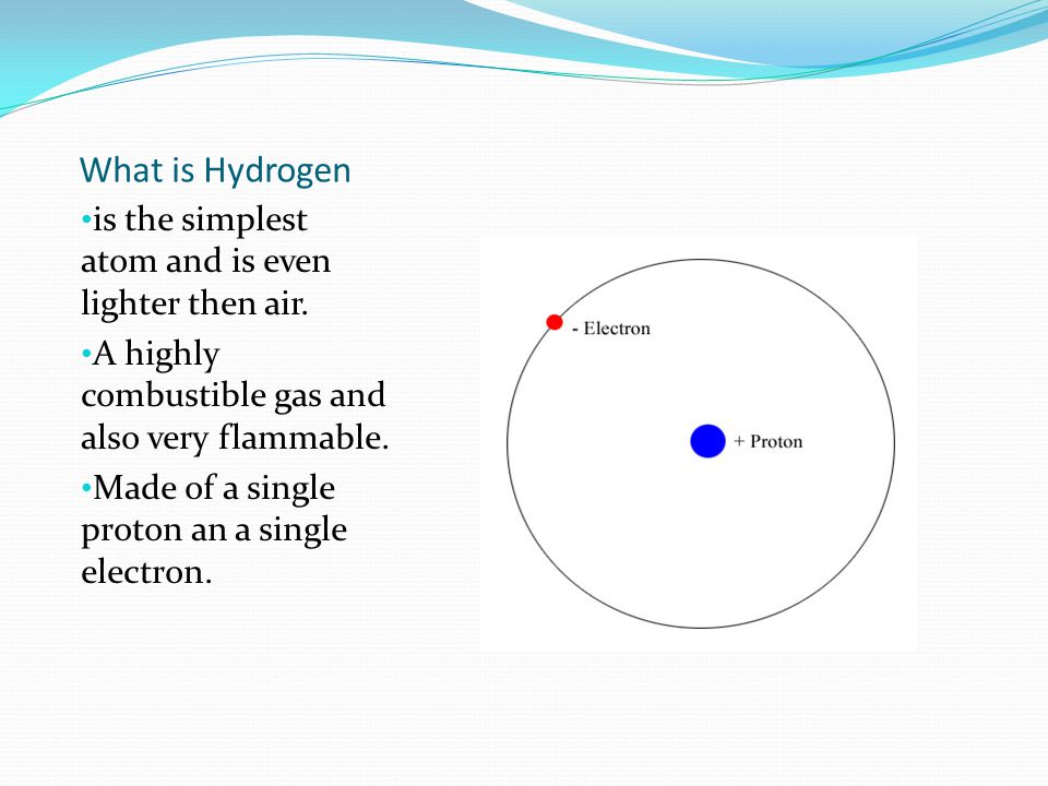 What is Hydrogen is the simplest atom and is even lighter then air.