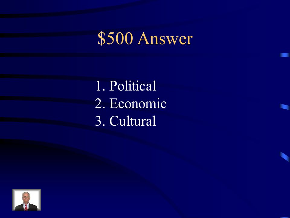$500 Question from Colonization/Independence What were the three main reasons for European imperialism in Africa