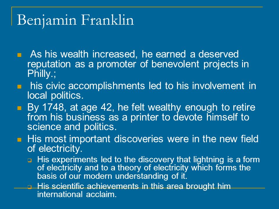 the accomplishments of benjamin franklin the accomplishments of benjamin franklin