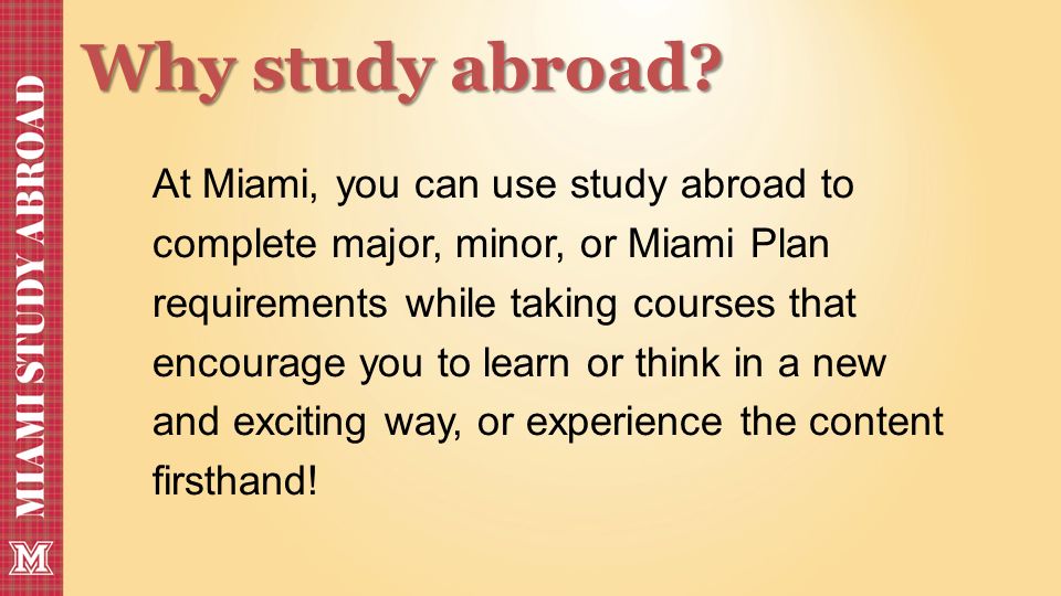 Why study abroad.