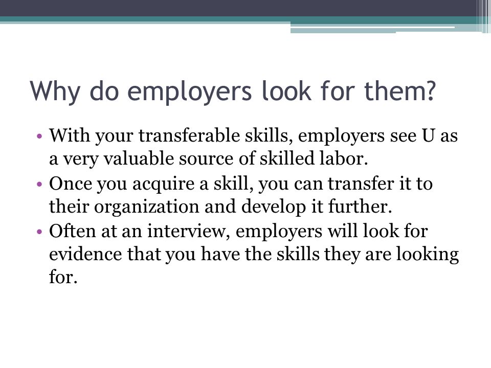 what skills are employers looking for