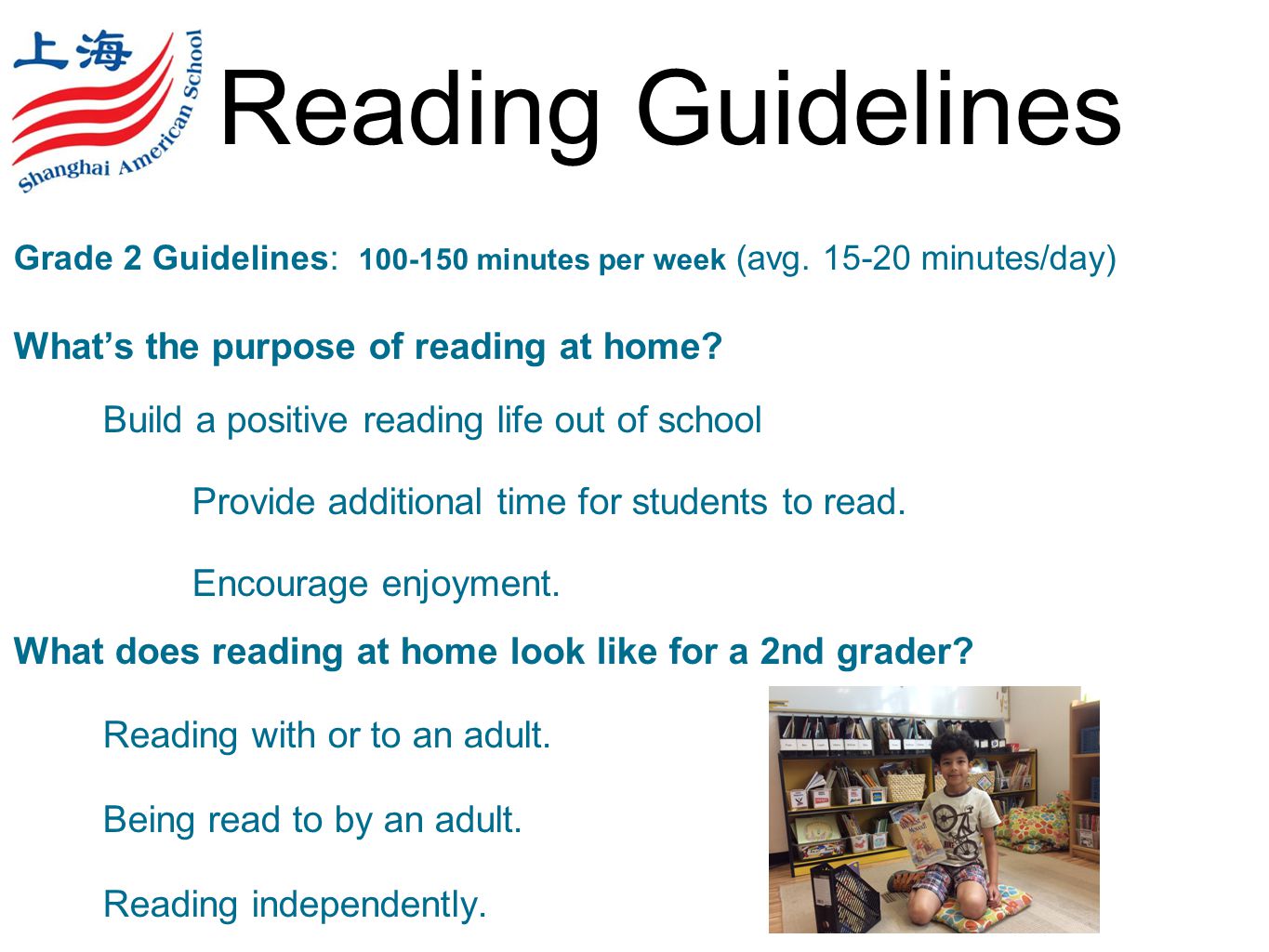 Reading Guidelines Grade 2 Guidelines: minutes per week (avg.