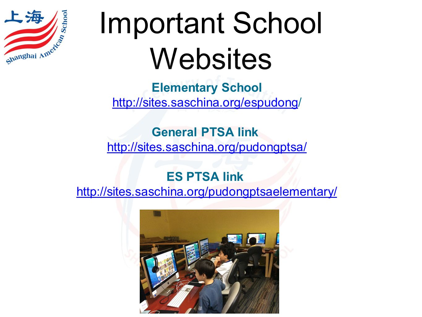 Important School Websites Elementary School   General PTSA link   ES PTSA link