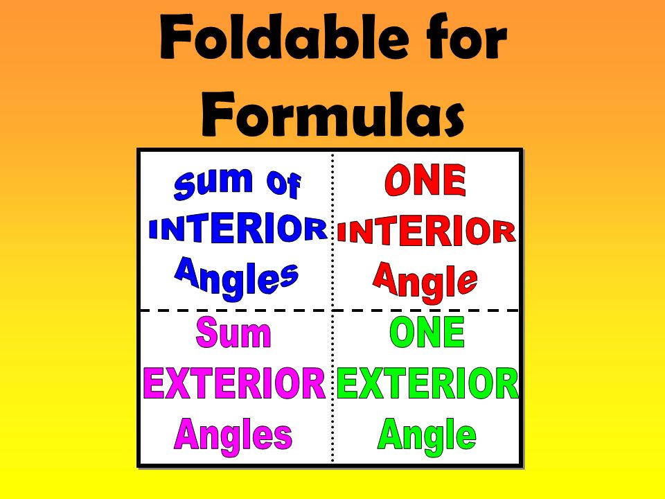 Foldable for Formulas
