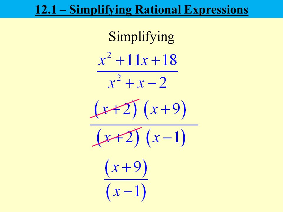 Simplifying 12.1 – Simplifying Rational Expressions
