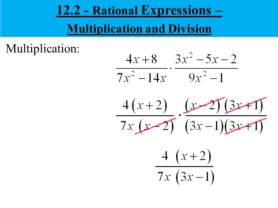 Multiplication: Rational Expressions – Multiplication and Division
