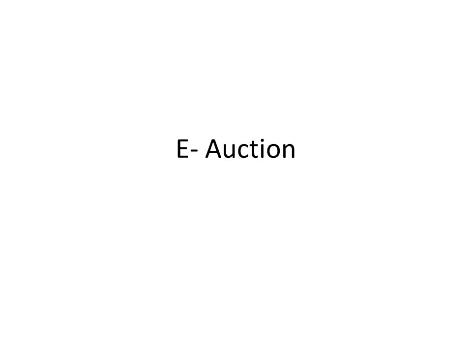 E- Auction