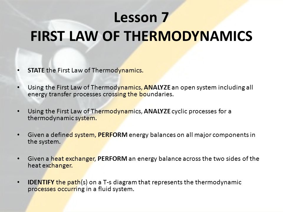 Lesson 7 First Law Of Thermodynamics State The Lesson 7 First Law Of Thermodynamics State The