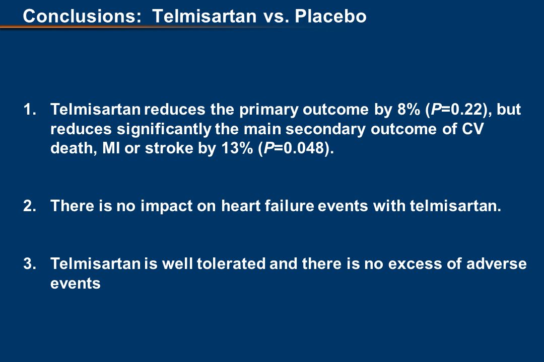 Conclusions: Telmisartan vs.