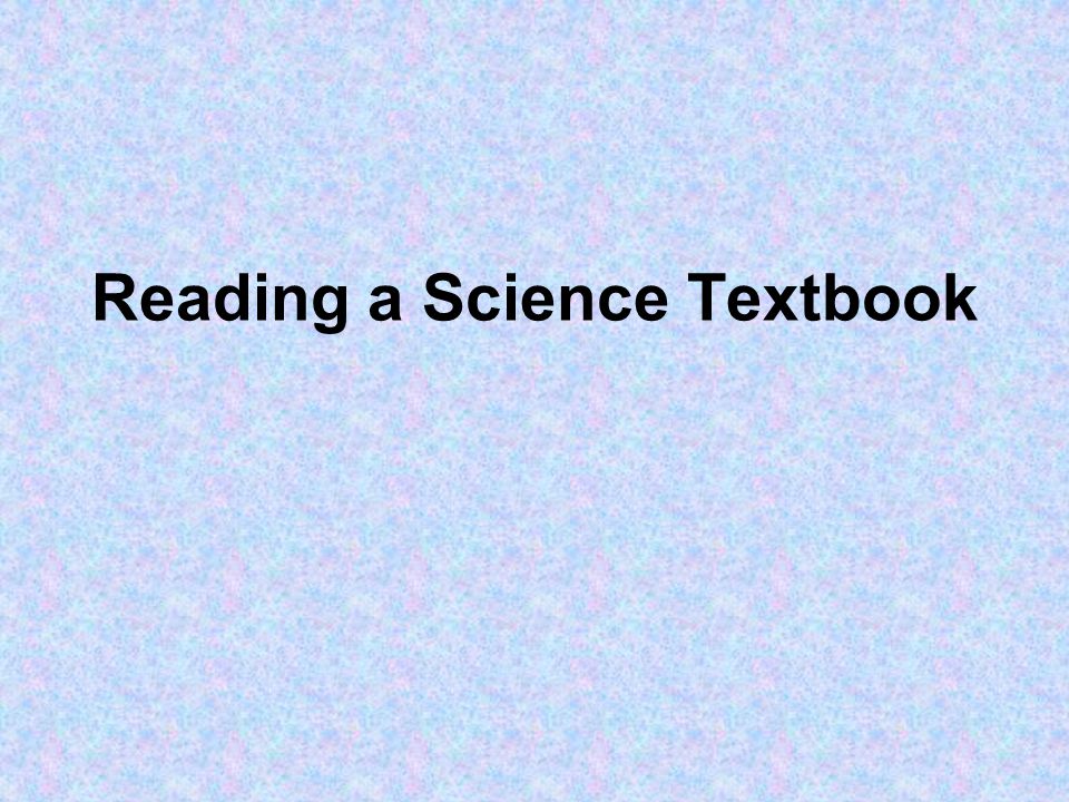 Reading a Science Textbook