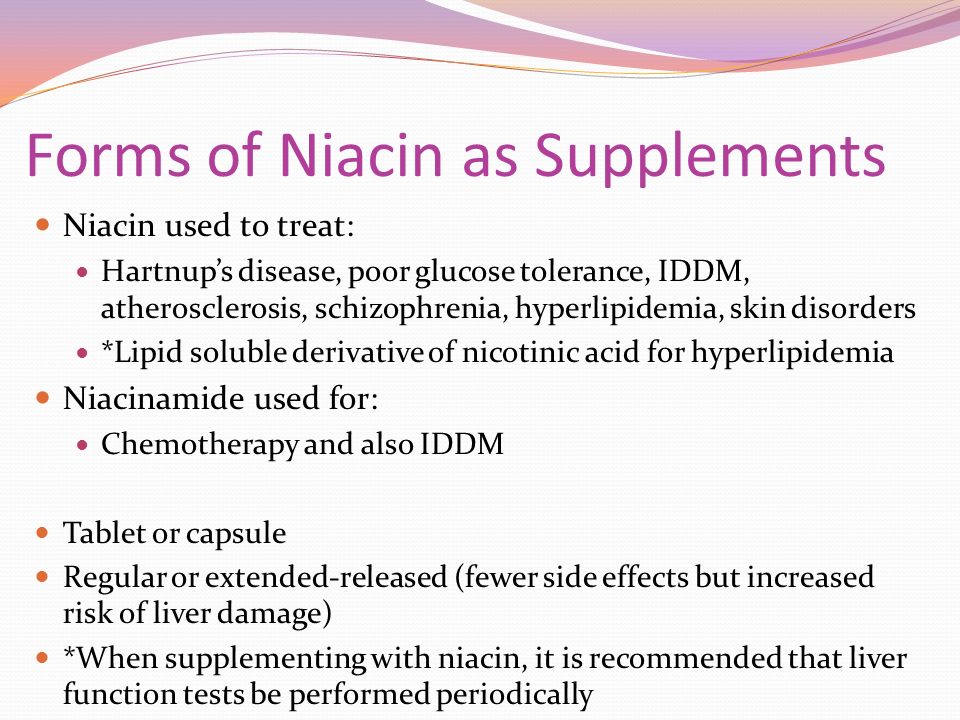 Negative effects of niacin