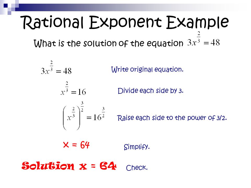 Solving Equations With Rational Exponents Tessshlo 12 Rational Exponent Solving Radical Equations And Inequalities Algebra Ii January 24