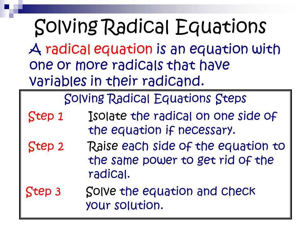 Step By Process To Solve Radical Equations Talkchannels Radical Equation Calculator With Variables Talkchannels