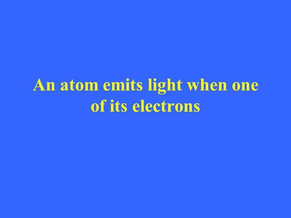 An atom emits light when one of its electrons