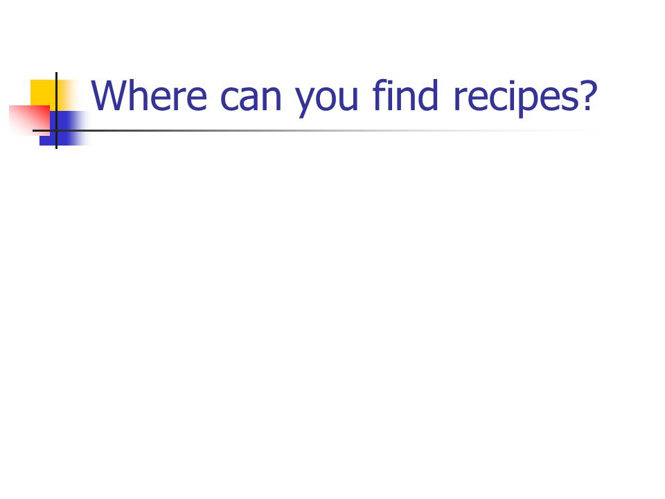 Where can you find recipes