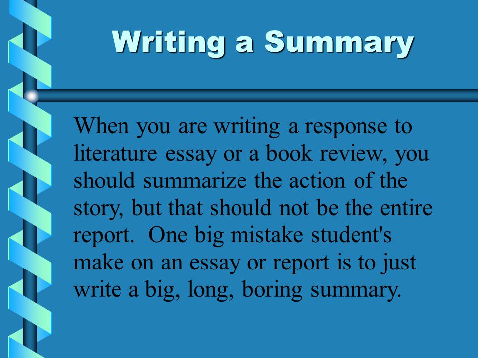 How to write a brief summary of a book