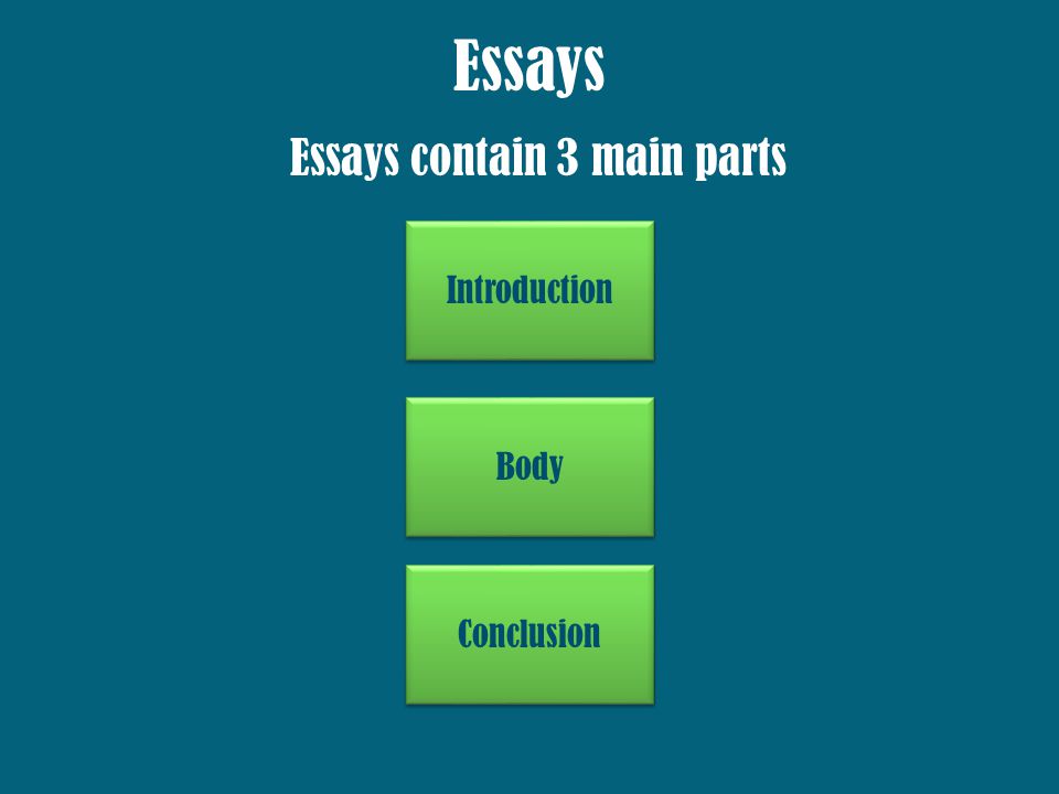 What are the five main parts of an essay