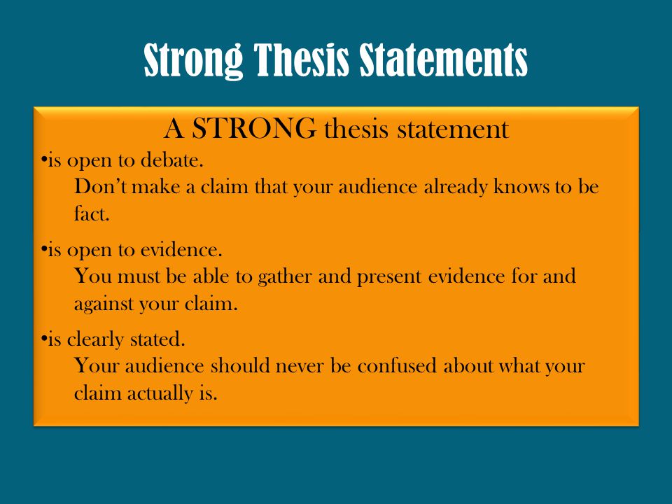 Solid Thesis Statement