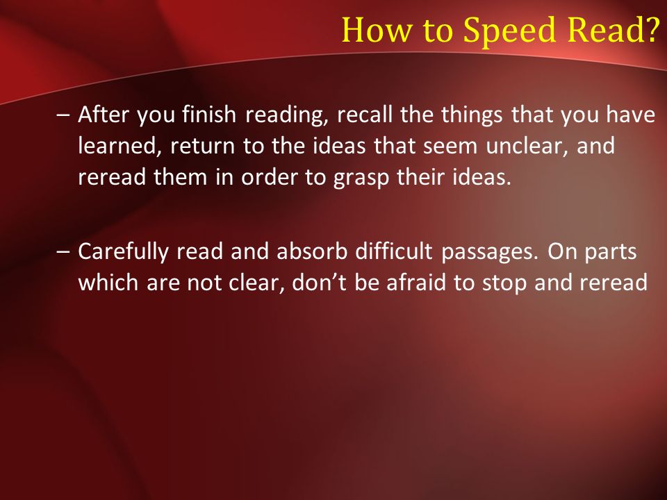 How to Speed Read.