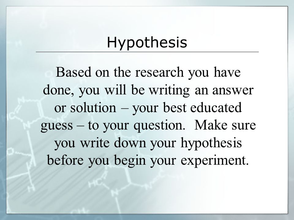 The Research Hypothesis