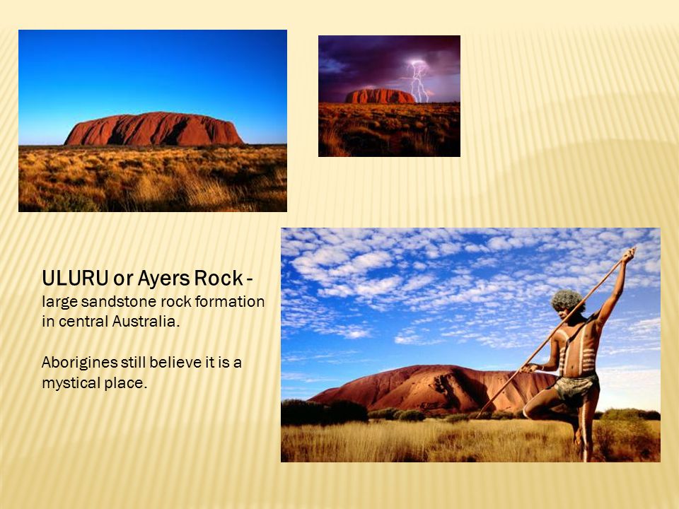 ULURU or Ayers Rock - large sandstone rock formation in central Australia.