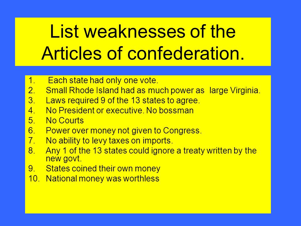Articles Of Confederation Essay