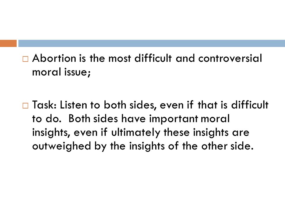 Moral issues of abortion essay