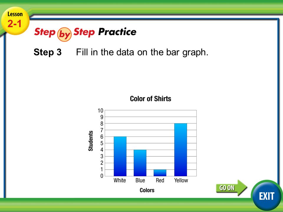 lesson 2-1 example 3 2-1 the tally chart shows the color of