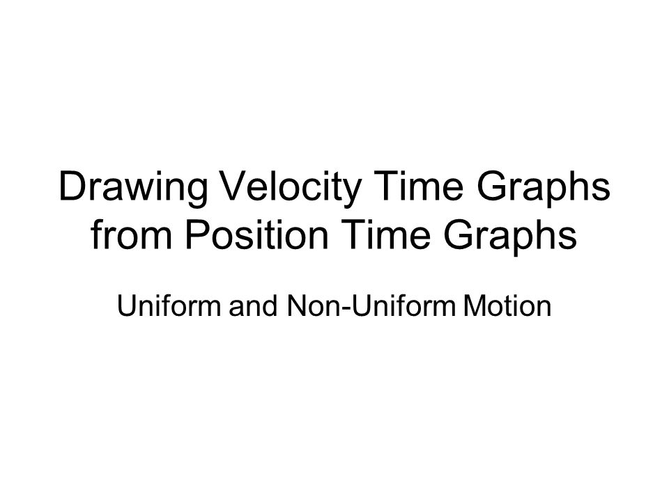 Drawing Velocity Time Graphs from Position Time Graphs Uniform and Non-Uniform Motion