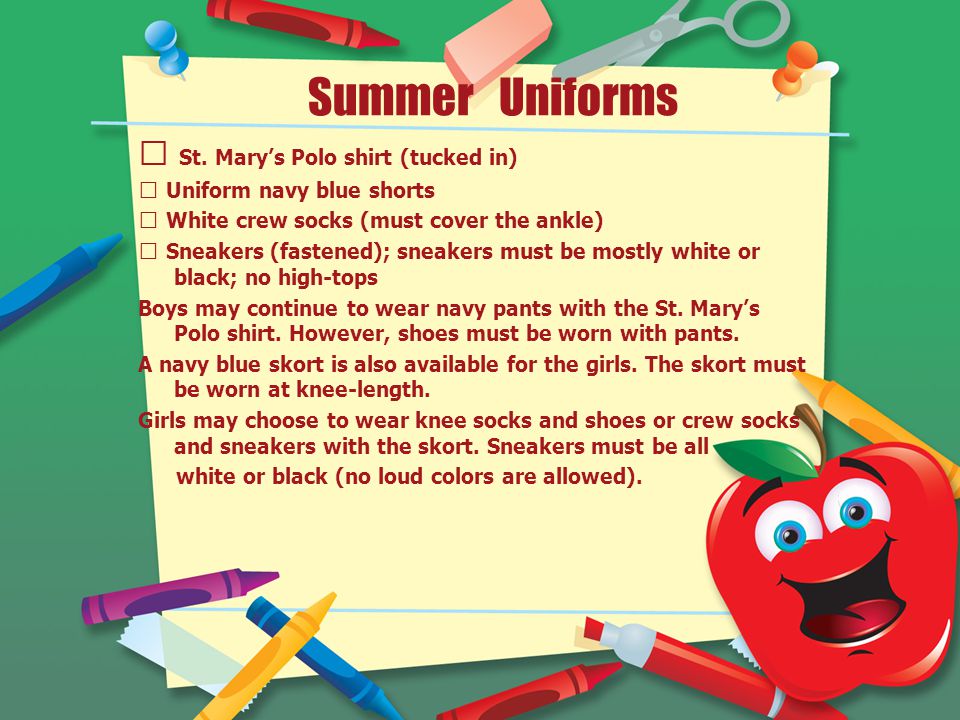 Summer Uniforms  St.