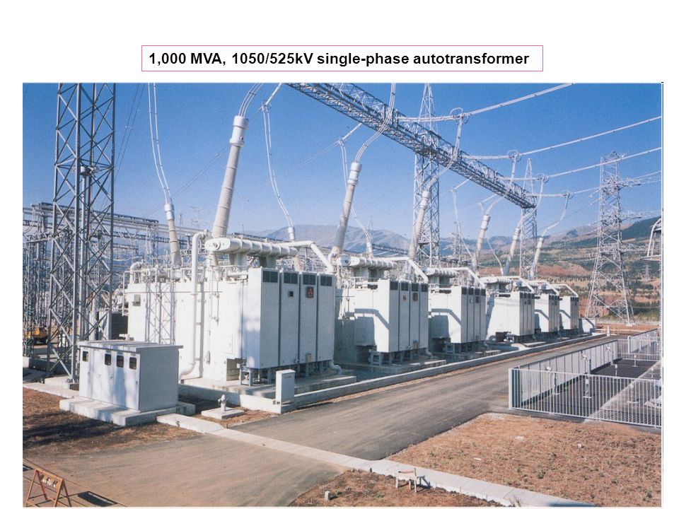 1,000 MVA, 1050/525kV single-phase autotransformer