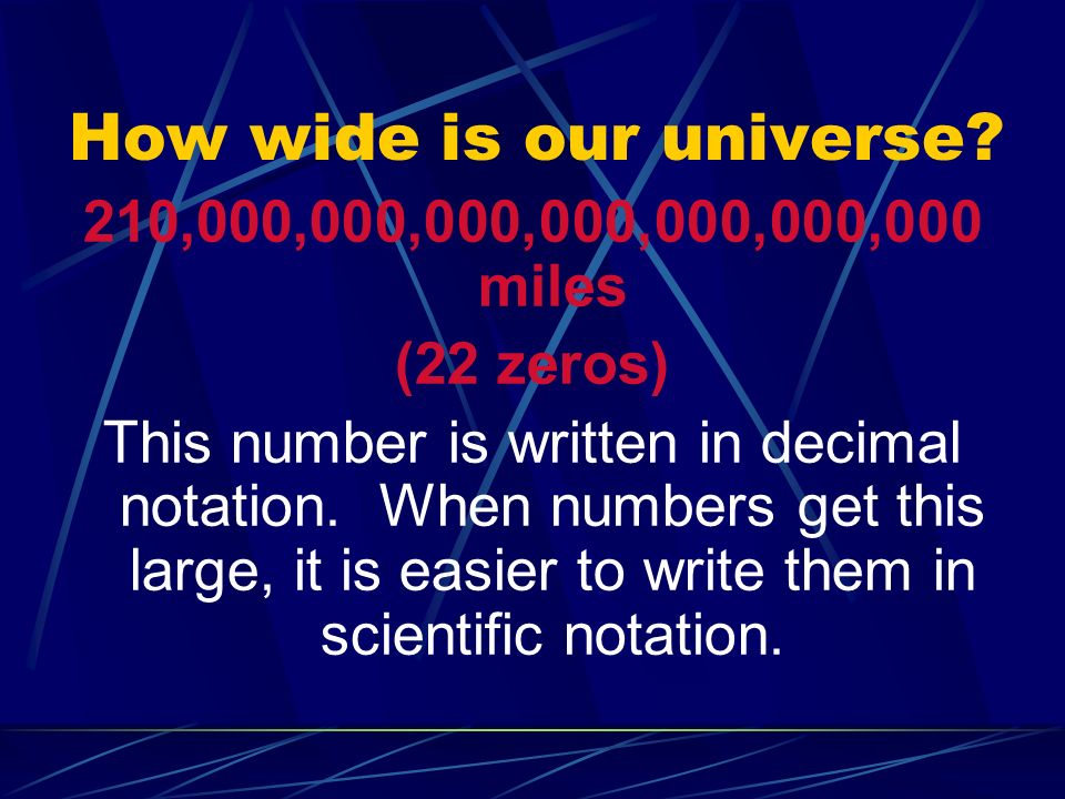 How wide is our universe.