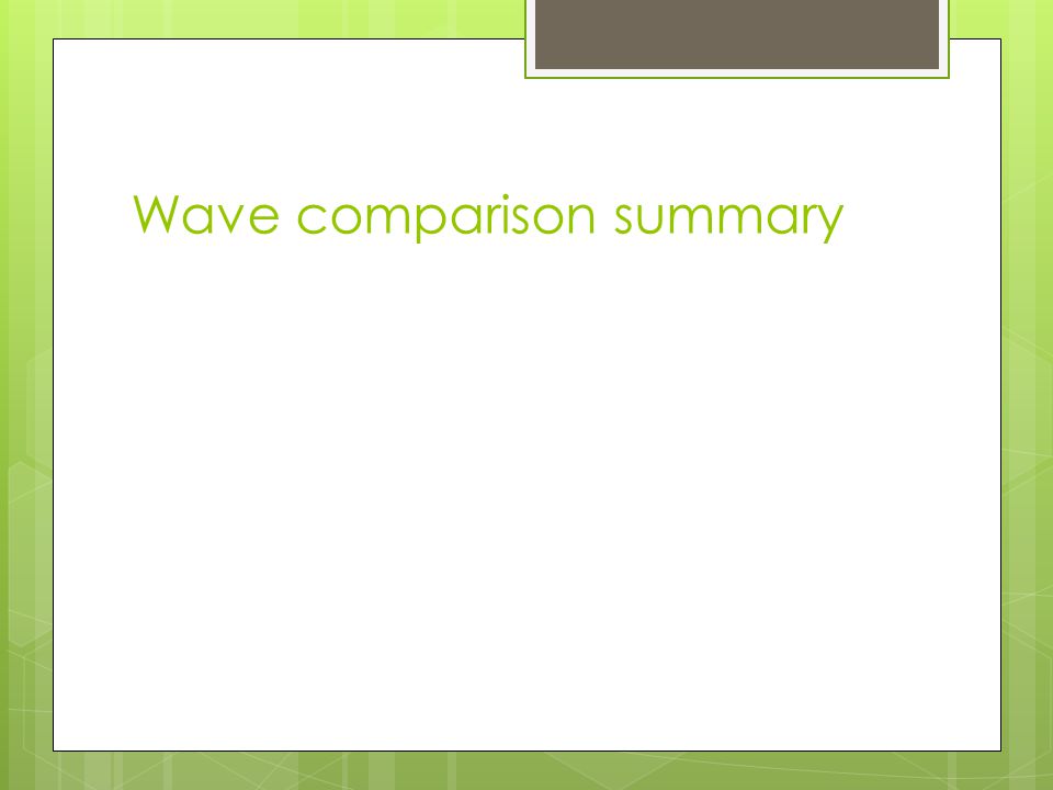 Wave comparison summary