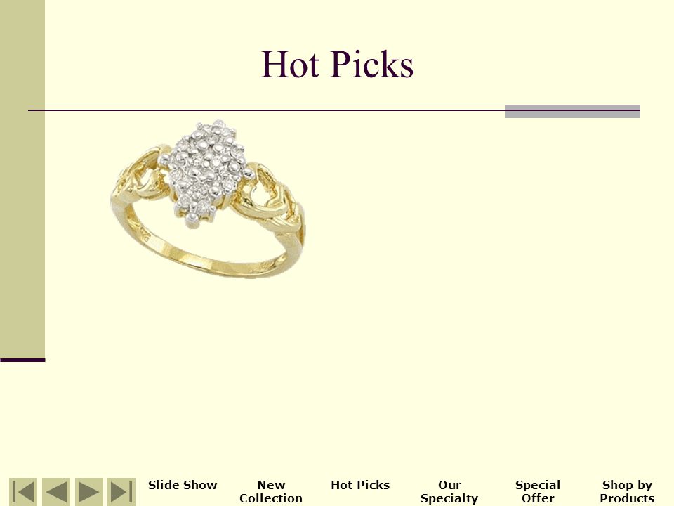 Hot Picks Slide ShowNew Collection Hot PicksOur Specialty Special Offer Shop by Products