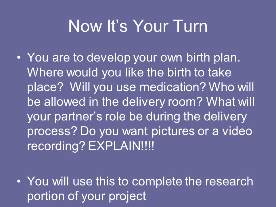 complete birth plan
