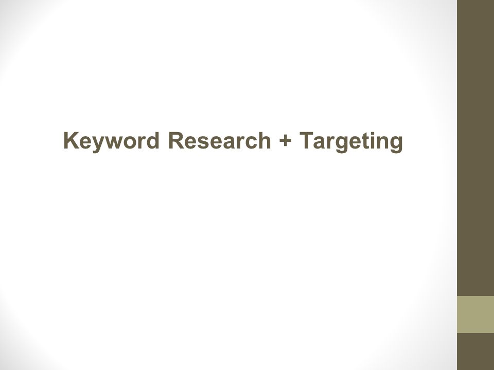 Keyword Research + Targeting