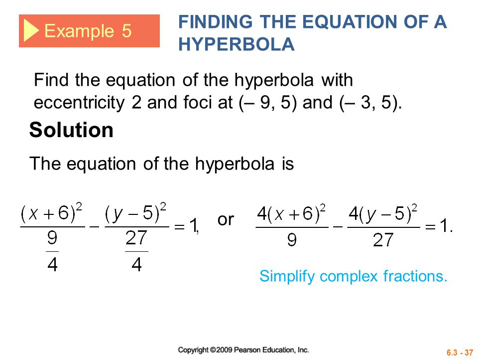 Hyperbola Equation Examples Talkchannels Finding The Equation Of A Hyperbola Find Th Edition Lial Hornsby Schneider College Algebra Ppt Download