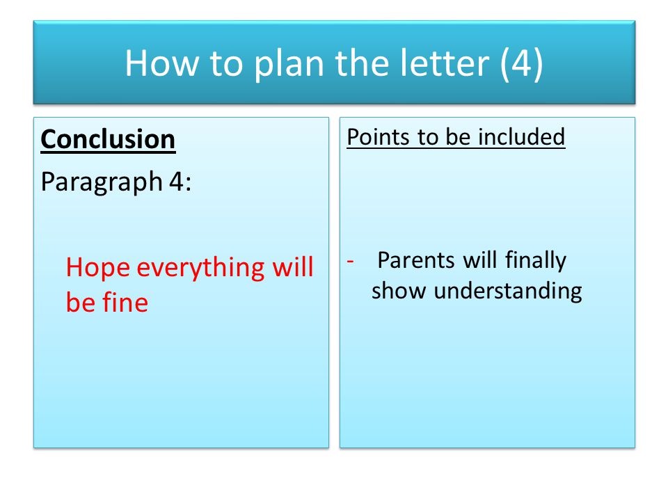 How to write to parents