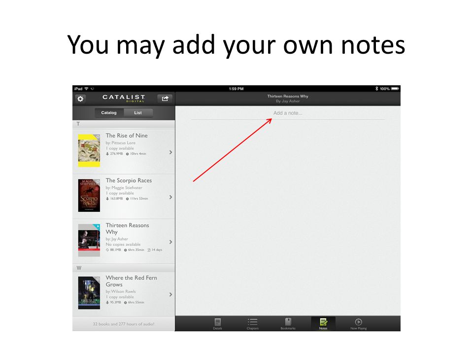 You may add your own notes